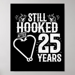 Affiche Marié 25 ans - Couple de pêche - 25e Mariage A