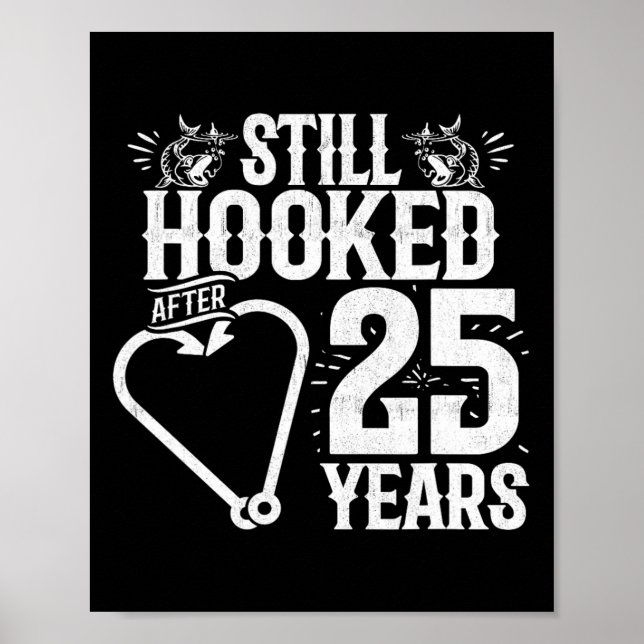 Affiche Marié 25 ans - Couple de pêche - 25e Mariage A (Devant)