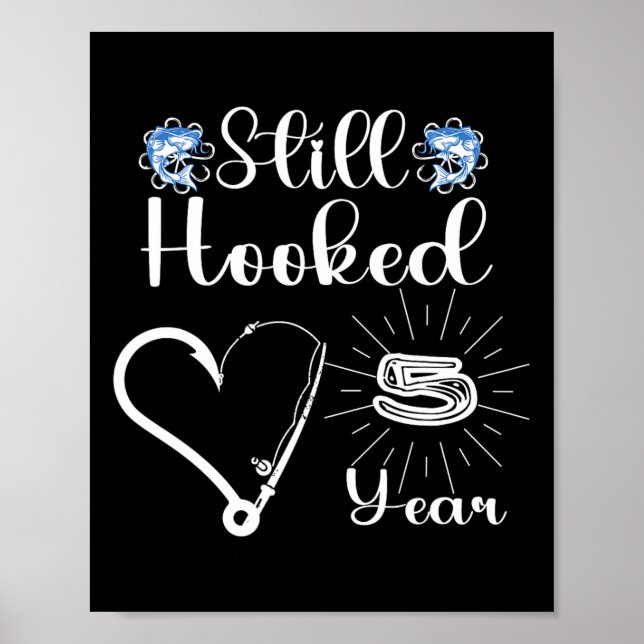 Affiche Marié 5 ans - Couple de pêche - 5ème Mariage Ann (Devant)