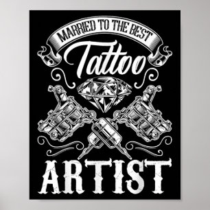 Affiche Marié À La Meilleure Épouse Artiste De Tatouage Ou