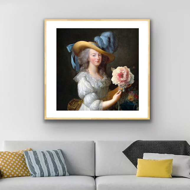 Affiche Marie Antoinette avec Fleur d'anémone rose (Créateur téléchargé)