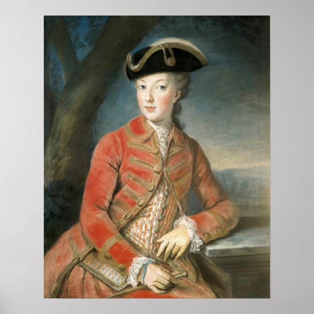 Affiche Marie Antoinette tenue de chasse (Devant)