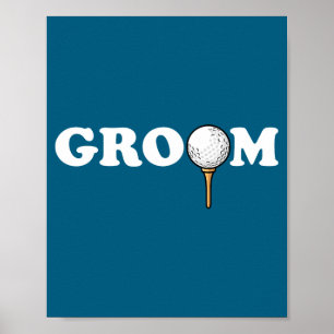 Affiche Marié balle de golf golfeur hommes célibataire drô