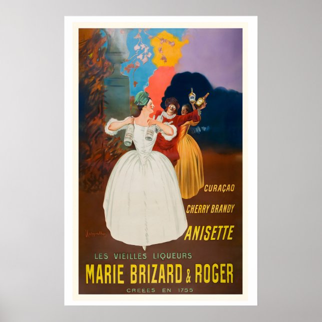 Affiche Marie Brizard and Roger Anisette Cherry Brandy and (Devant)
