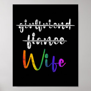 Affiche Marié Lgbt Mariage Fête de mariage Lesbienne Femme