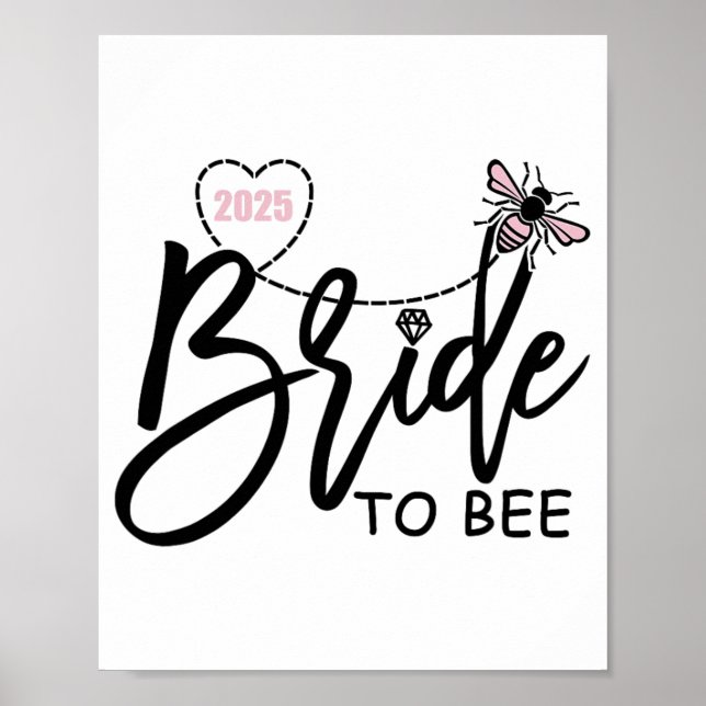 Affiche Mariée À Bee 2025 Bachelorette Parti Engagé Engag (Devant)