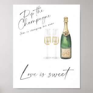 Affiche Mariée de champagne - l'amour est doux prendre un