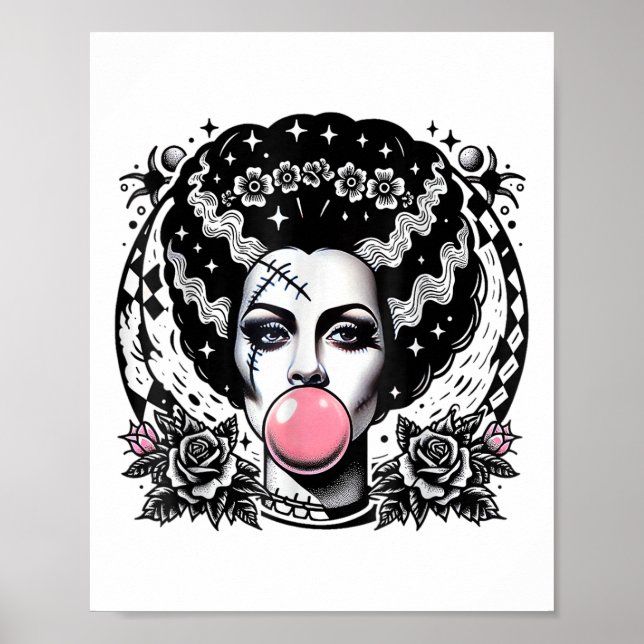 Affiche Mariée De Frankenstein Bubblegum Monster Halloween (Devant)