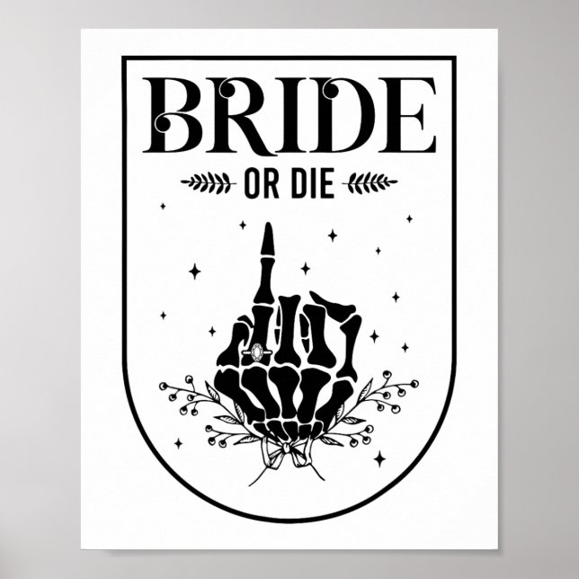 Affiche Mariée D'Halloween Ou Die Gothique Bachelorette Pa (Devant)