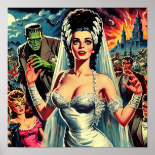 Affiche Mariée d'horreur vintage
