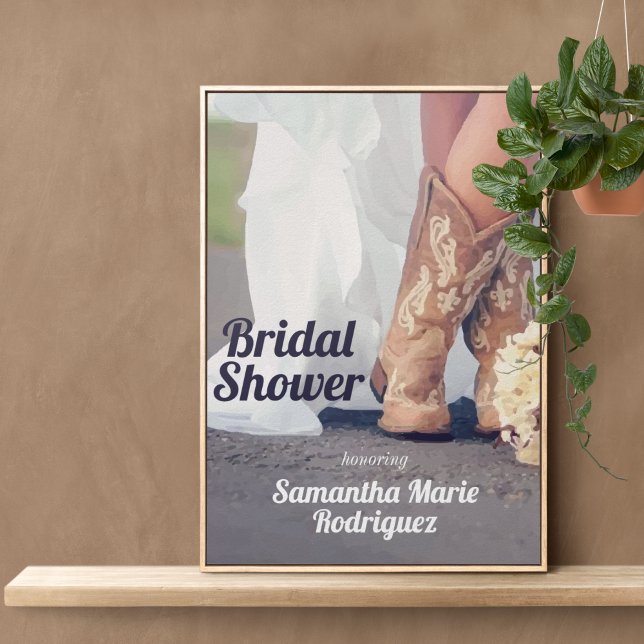 Affiche Mariée du Texas en bottes à la soirée de douche de (Créateur téléchargé)