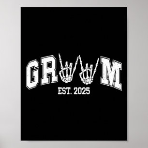 Affiche Mariée époux effrayant 2025 Gothique Halloween Cou