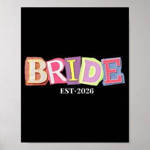 Affiche Mariée Est 2026 Rétro Mariée Mariage Robe de Marié