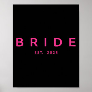 Affiche Mariée Est. mariage de Fête des mariées rose 2025 