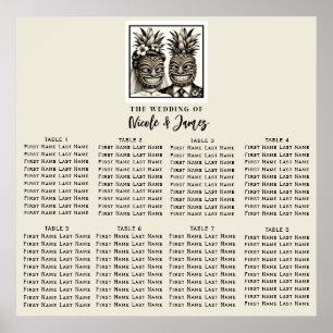 Affiche Mariée et chambre Aloha Ananas Tiki Siège Mariage