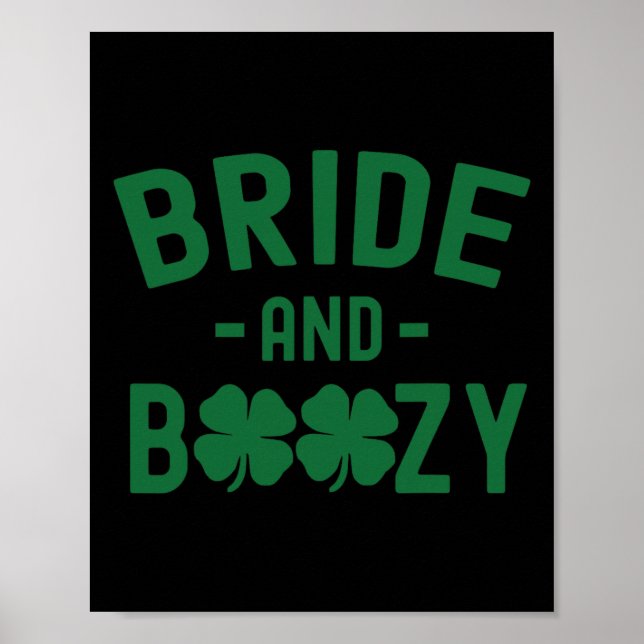 Affiche Mariée et irlandais ivre St Patrick Funny Shamr (Devant)
