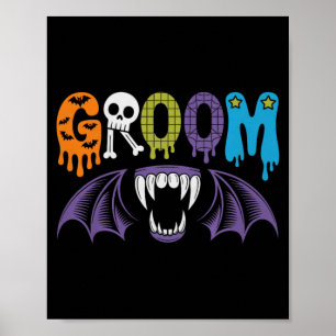 Affiche Mariée et marié effrayants Mariage d'Halloween Amo