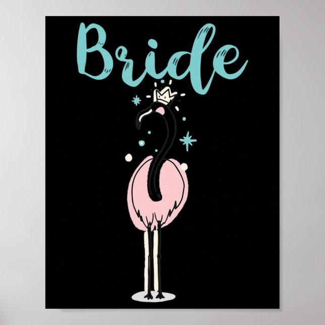 Affiche Mariée - Flamant rose mignonne Bachelorette fête n (Devant)