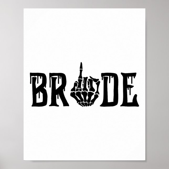 Affiche Mariée Groom Skeleton main Halloween Mariage Bache (Devant)
