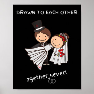 Affiche Mariée mariage Et Se Réunir Pour Toujours