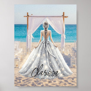 Affiche Mariée Mariage Jour Plage Mariage Fancy Gown