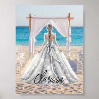 Affiche Mariée Mariage Jour Plage Mariage Fancy Gown