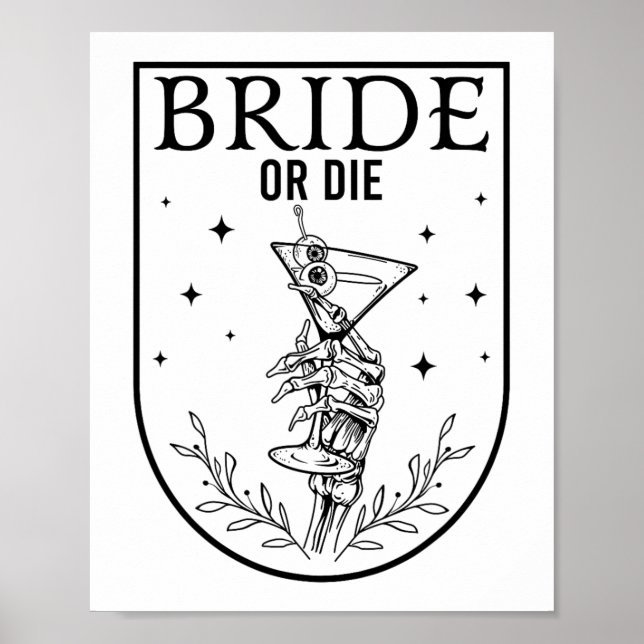 Affiche Mariée Ou Mort Saison Éffrayante Halloween Mariage (Devant)