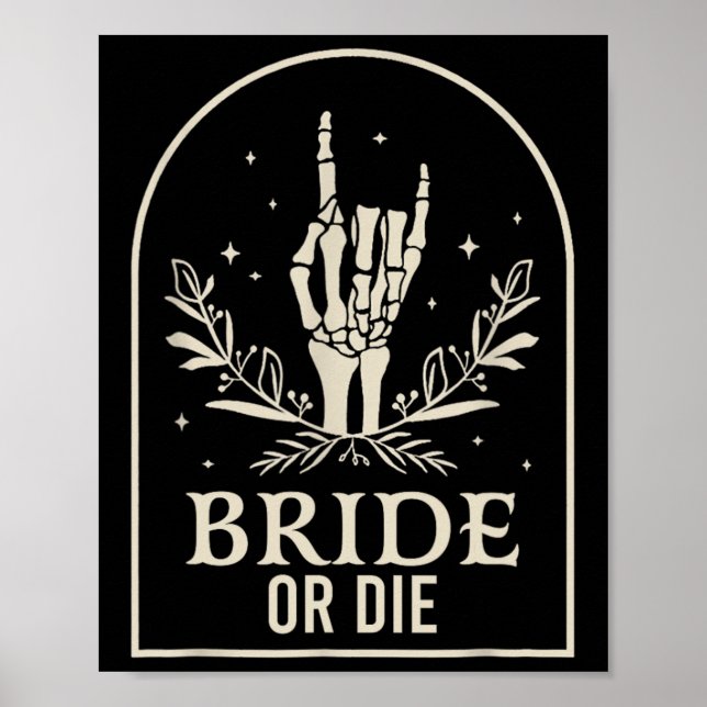 Affiche Mariée Ou Mort Squelette Main Gothique Chelorette  (Devant)