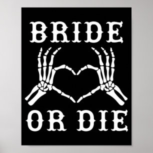 Affiche Mariée ou Morte Squelette Gothique Halloween Bache