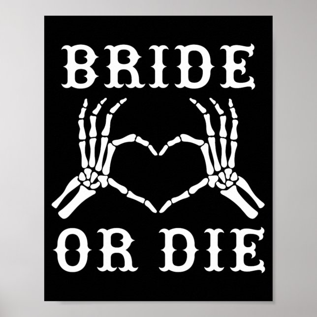 Affiche Mariée ou Morte Squelette Gothique Halloween Bache (Devant)