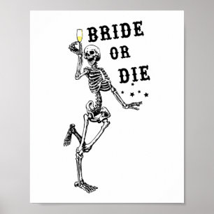 Affiche Mariée ou mourir squelette dansant gothique enterr