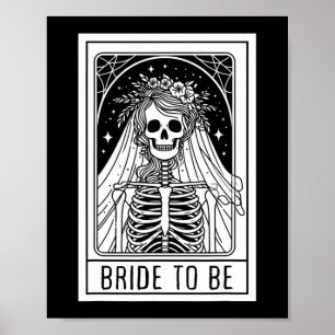 Affiche Mariée pour être gothique Skeleton Tarot Card Bach