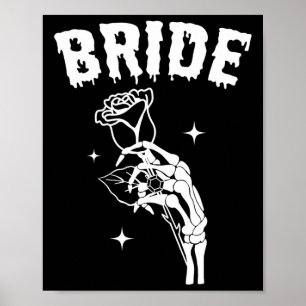 Affiche Mariée Skeleton Mariage main Halloween Couples Mat