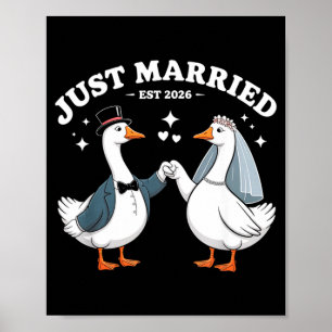 Affiche Mariés 2026 Mariage Couples Fiancée Oie Ridicule