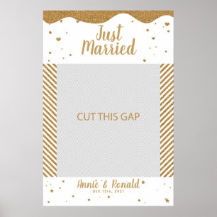 Affiche Mariés à peine 02 cadre de mariage accessoires pho