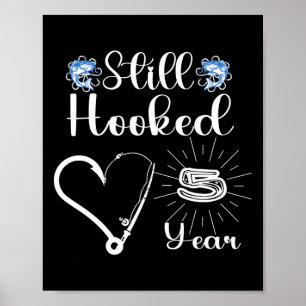Affiche Mariés depuis 5 ans - Couple de pêche - 5e anniver