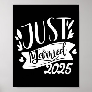 Affiche Mariés drôles 2025 Mariage mignon de la mariée et