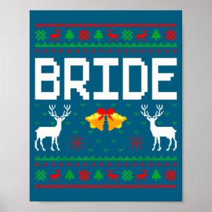 Affiche Mariés mariée couple vilain pull de noël