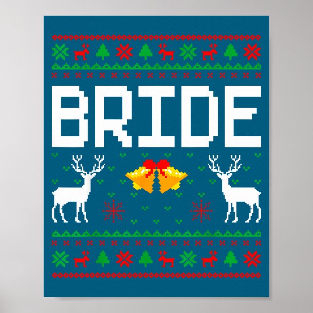 Affiche Mariés mariée couple vilain pull de noël  (Devant)