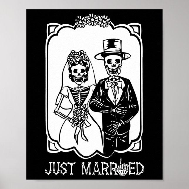 Affiche Mariés squelette mariée marié Halloween couple (Devant)