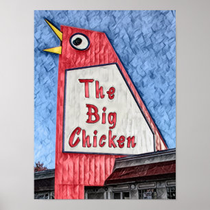 Affiche Marietta Georgia Gros restaurant de poulet peintur