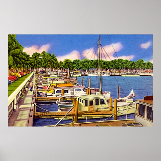 Affiche Marina à Fort Myers, Floride (Devant)