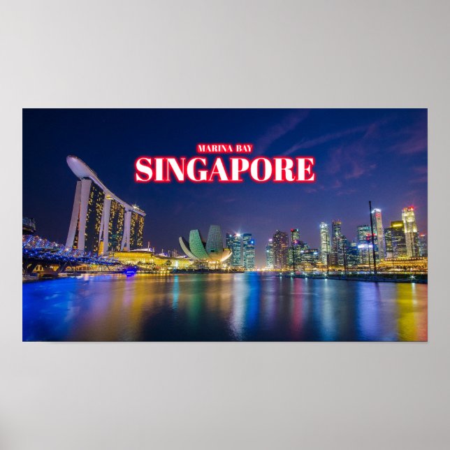 Affiche Marina Bay At Night 2 - Singapour (Devant)