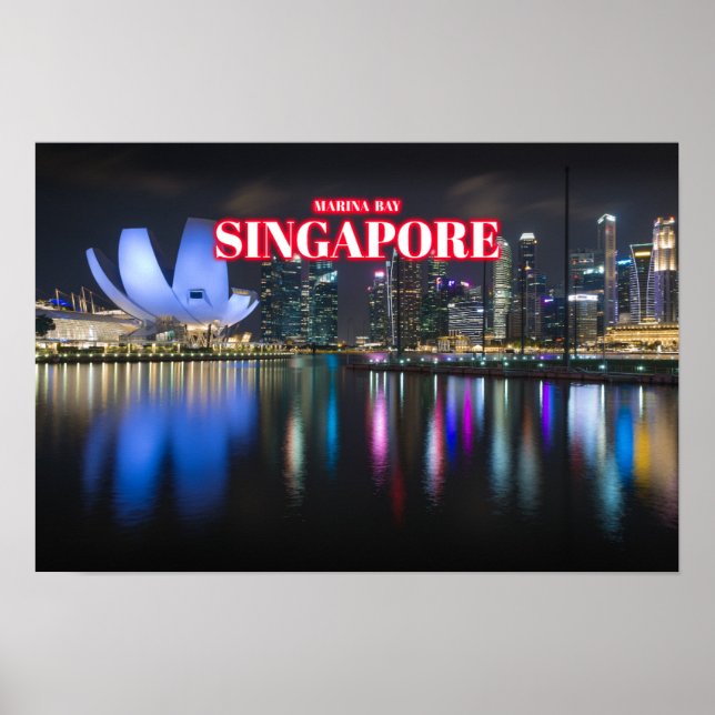 Affiche Marina Bay At Night 3 - Singapour (Devant)