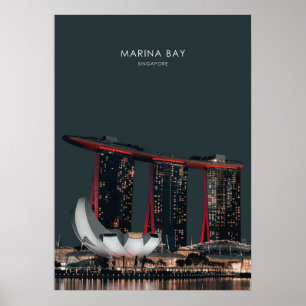 Affiche Marina Bay, Singapore Travel Art