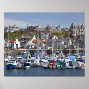 Affiche Marina, Findochty, Moray, Écosse, Uni