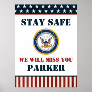 Affiche Marine américaine   Emblème de la marine   Farewel