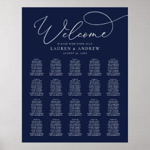 Affiche Marine bleu minimaliste 20 Table Imprimée ou numér