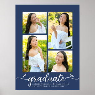 Affiche Marine Bleue Graduation 4 Script photo Coeurs Girl