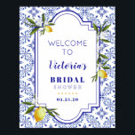Affiche Marine Blue & Lemon nuptiale douche bienvenue<br><div class="desc">Marine Blue & Lemon nuptiale douche bienvenue Poster</div>
